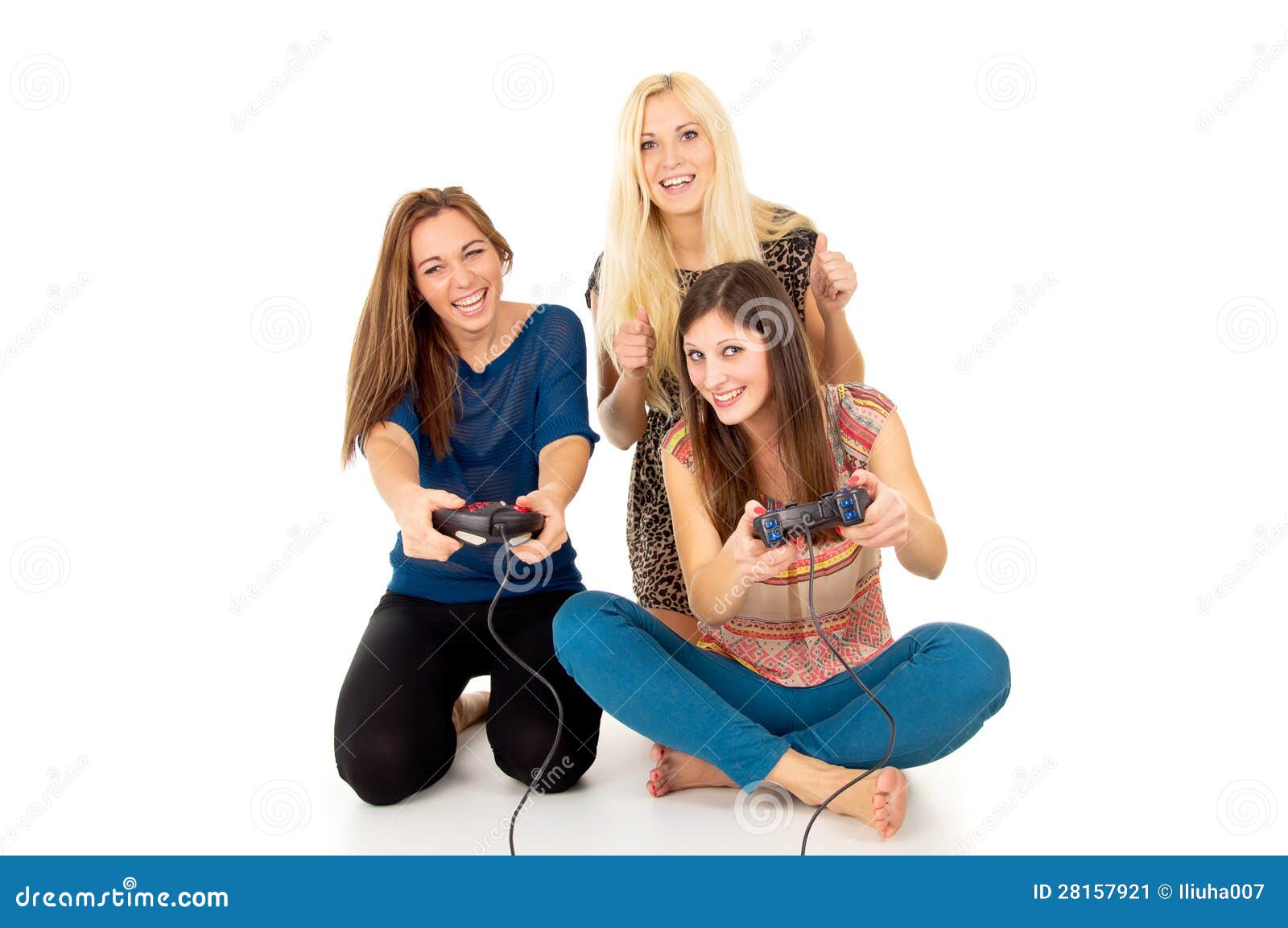 Girlfriend Play Video Games Stock Image - Image of defeat