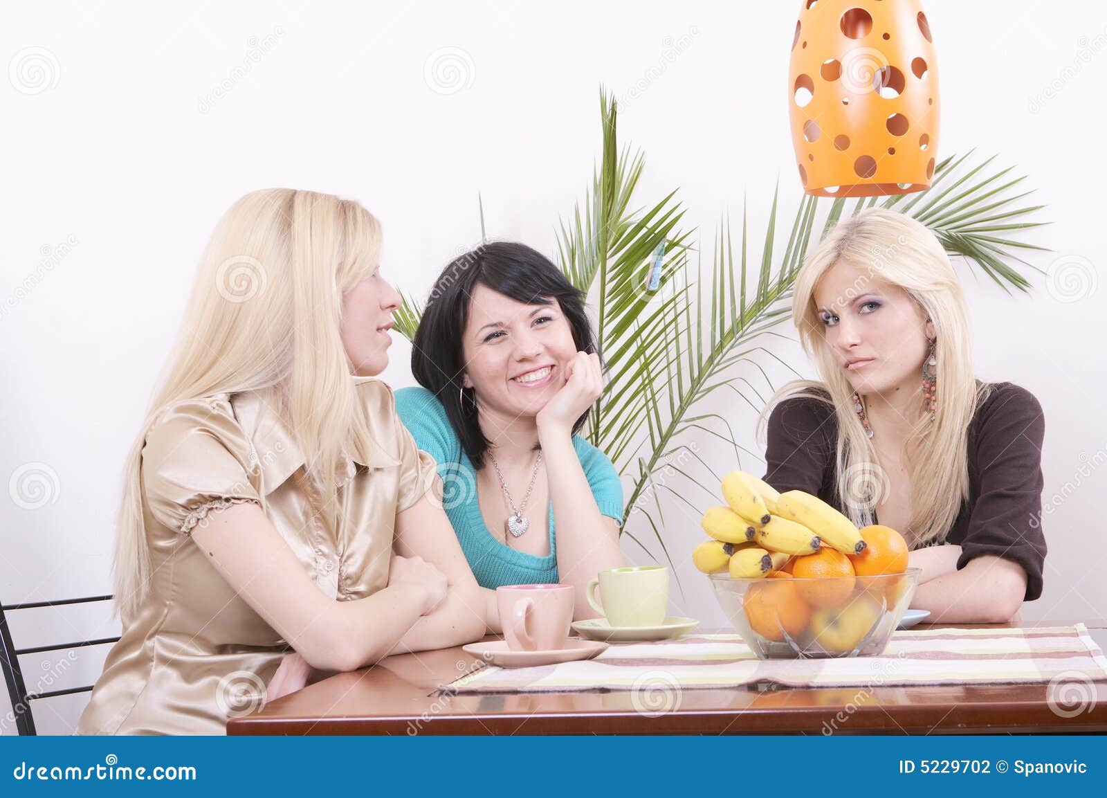 Girlfriends Drinking Coffee and Having Fun Stock Photo Image of cups