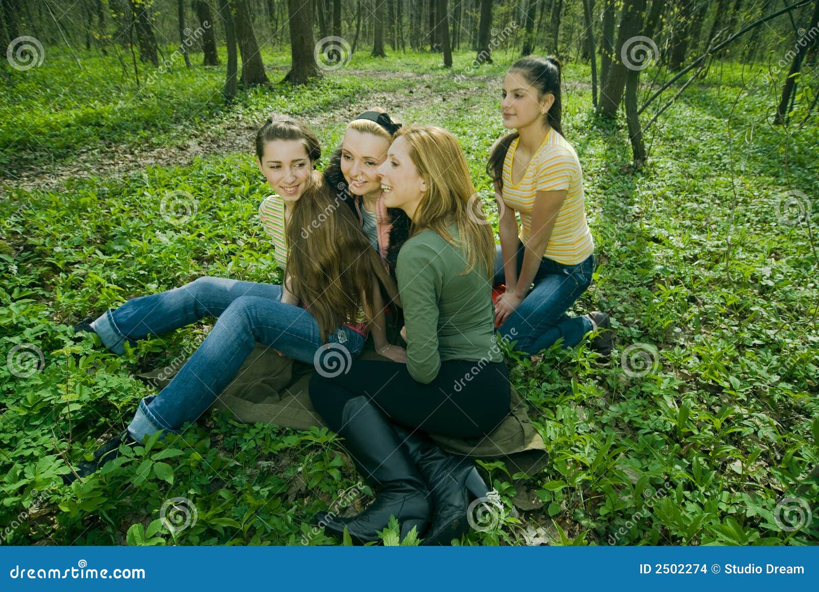 girlfriends in the forest