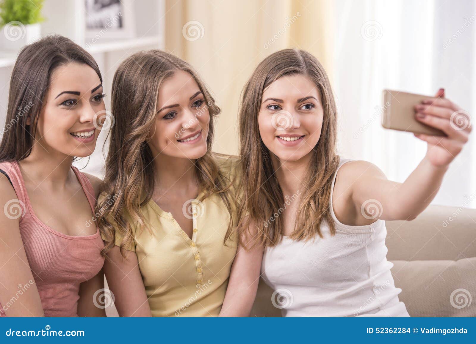 Girlfriends at home stock photo. Image of laughing, photograph - 52362284