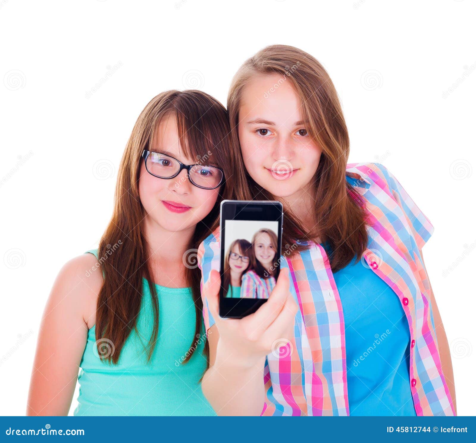 girlfriends taking a selfie