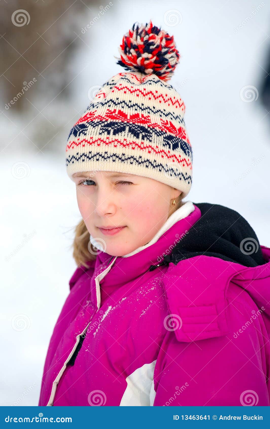 Girlie in snow stock image. Image of seasonal, happy - 13463641