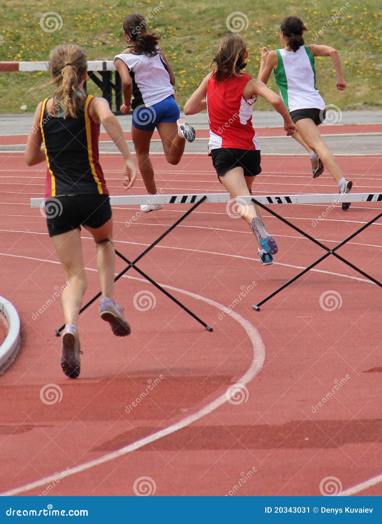 Girls on the 200 Meters Hurdles Editorial Photo Image of athletics
