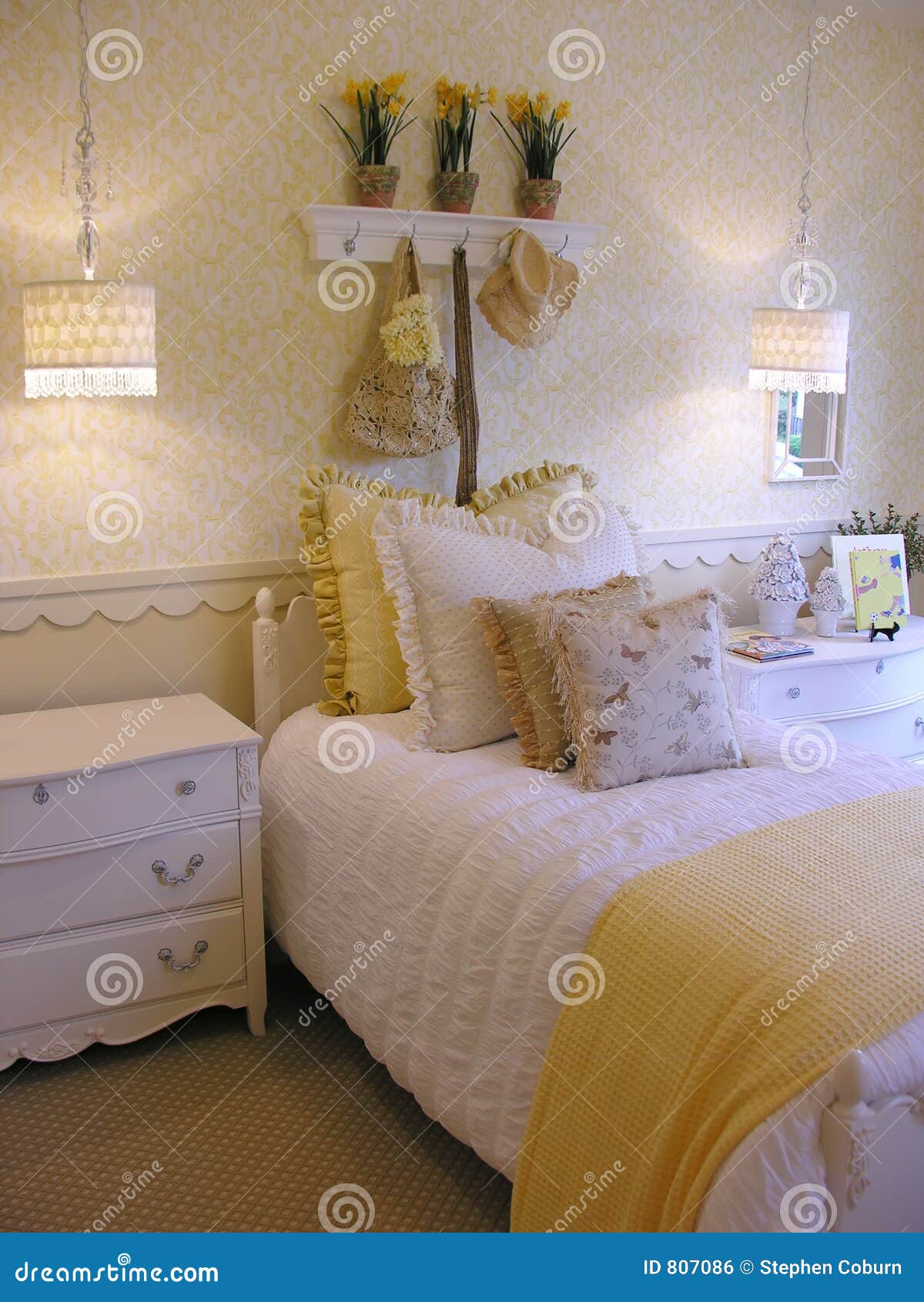 Girls Bedroom stock photo. Image of decor, room, book ...