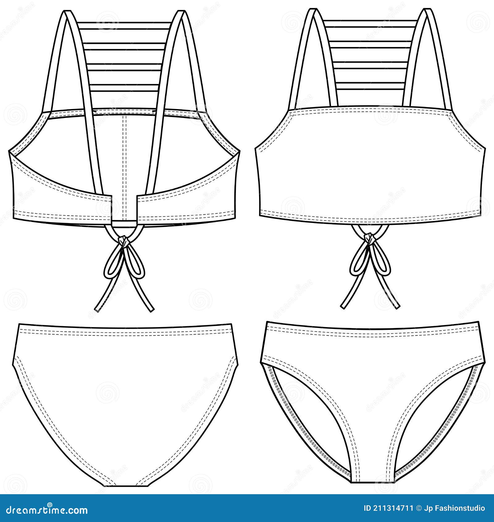 Buy Set of Womens Swimsuits Fashion Flat Sketches 2 Styles  Online in  India  Etsy