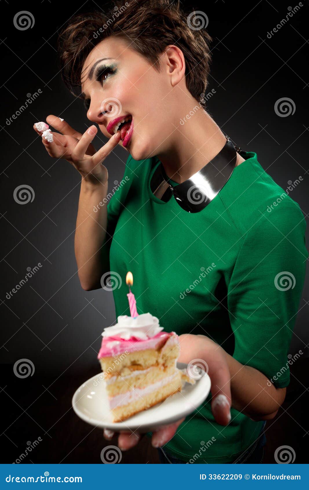 Girls with cake stock image. Image of face, bright, caucasian 33622209