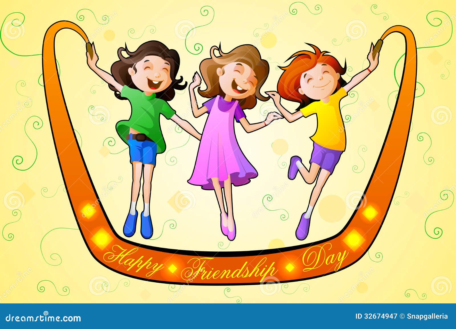 Girls Celebrating Friendship Day Stock Vector - Illustration of ...