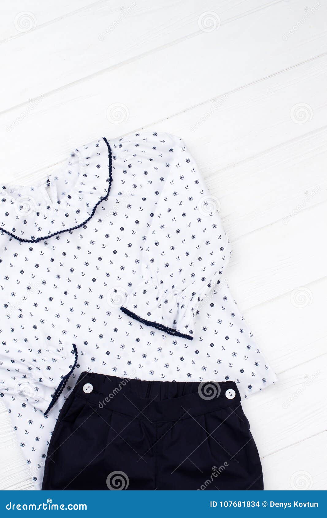Girls Clothing On Wooden Background Stock Photo - Image of apparel ...
