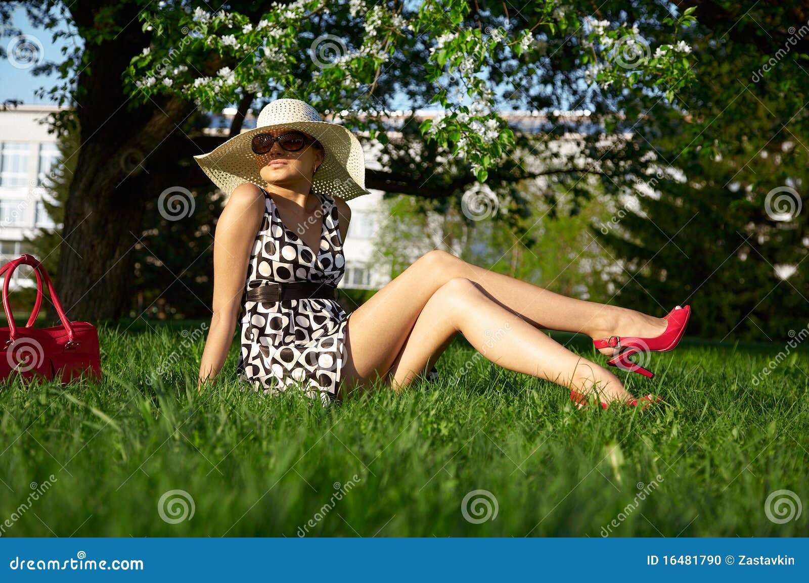 Girls in the garden stock photo. Image of blossom, flowers 16481790