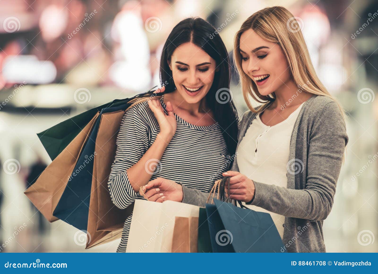 Girls going shopping stock photo. Image of looking, female - 88461708