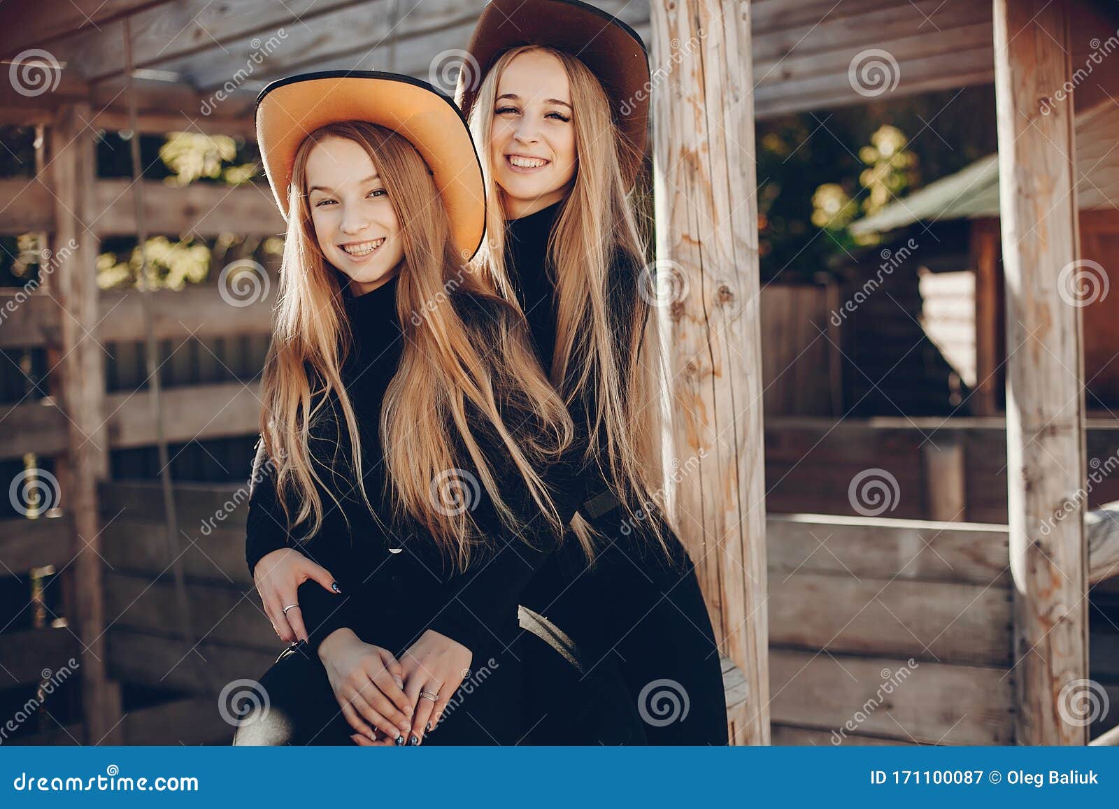 Girls in a Cowboys Hat on a Ranch Stock Image - Image of countryside ...