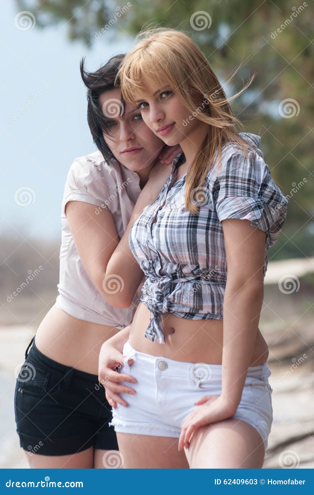 Girls Having Fun, Enjoying the Nature Stock Image