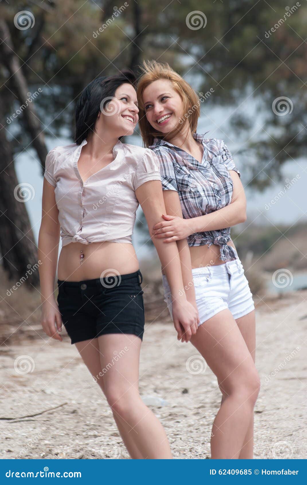 Girls Having Fun, Enjoying the Nature Stock Image - Image of brunette