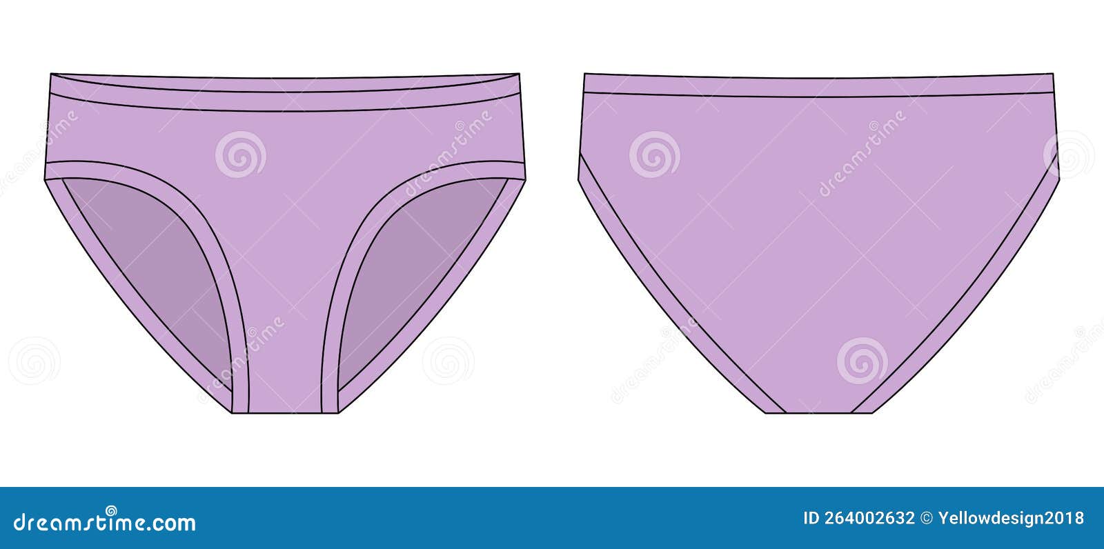 Premium Vector  Girls knickers technical sketch illustration pink color  children's underpants