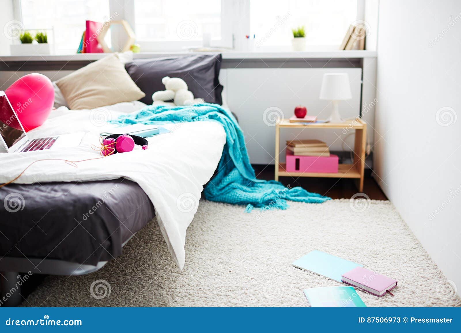 Girls Messy Bedroom Stock Image Image Of Blanket Messy