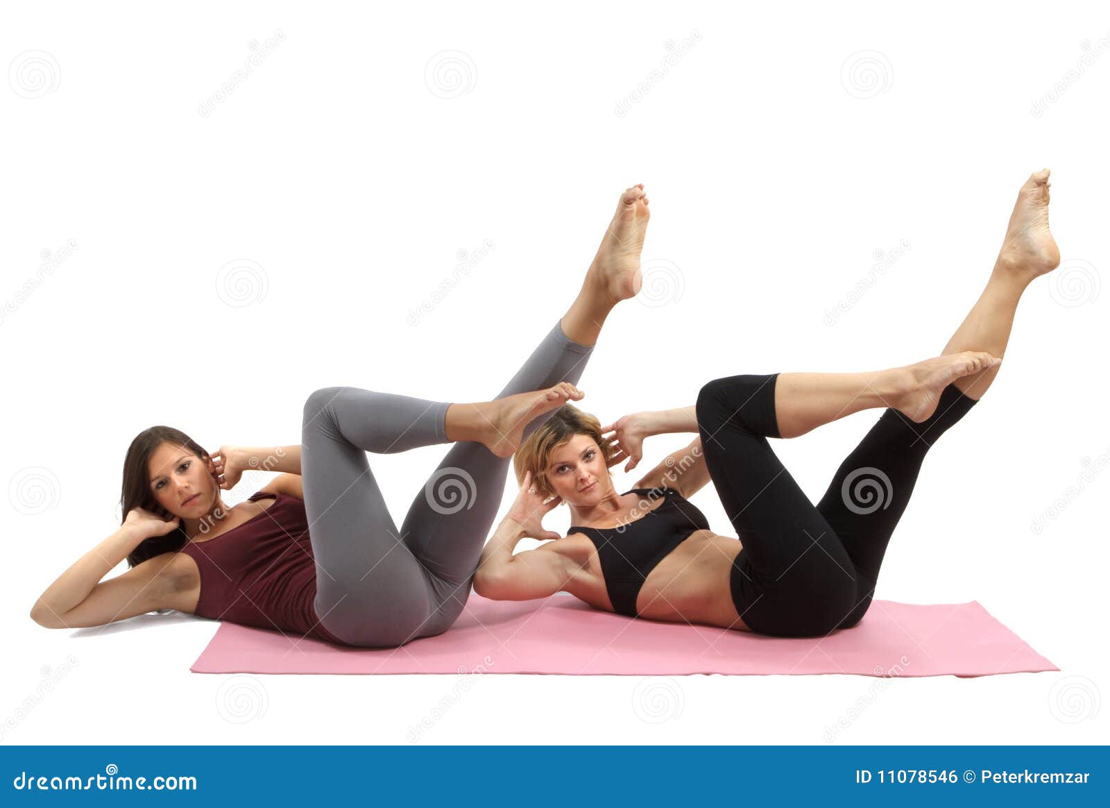girls practicing pilates