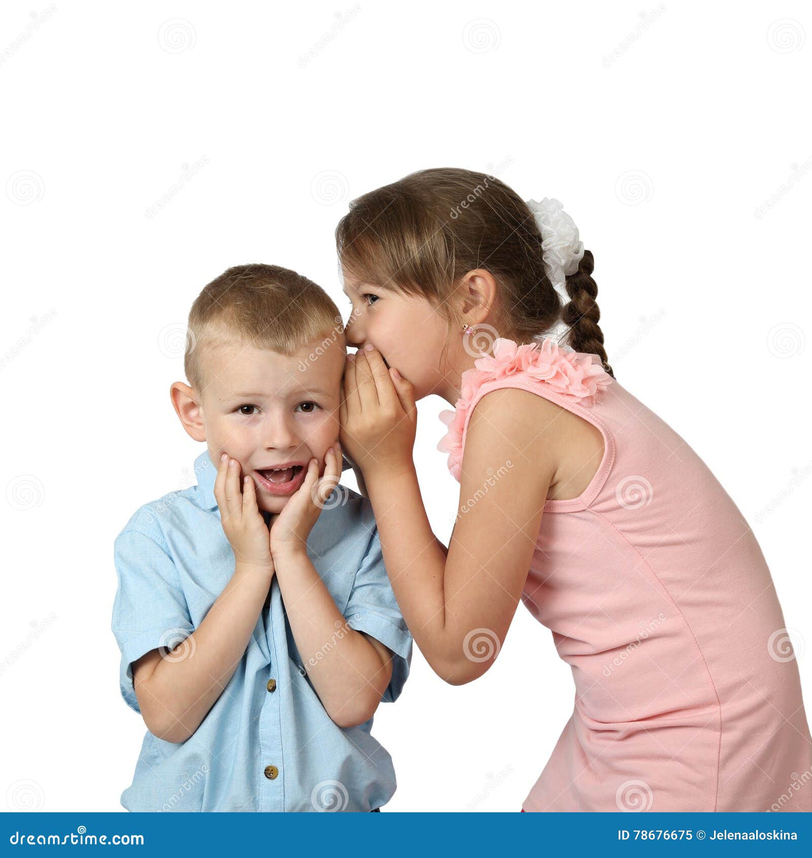 Girls tell boy secrets stock image. Image of child, information - 78676675