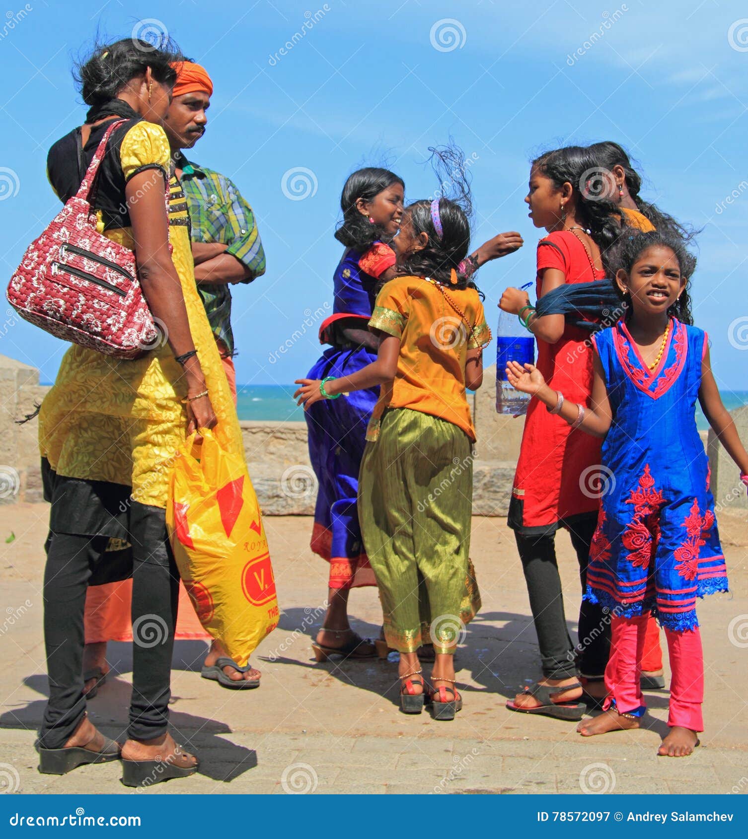 Girls and Their Parents are Enjoying Fresh Wind Editorial Photography ...