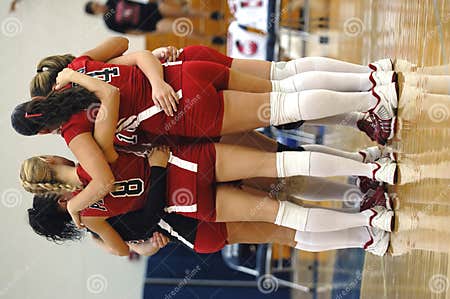 Girls volleyball team editorial stock image. Image of highschool - 1270219