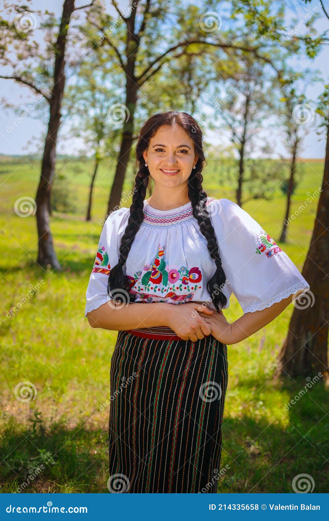 Girls Wearing Traditional Costume In Moldova Stock Photo Image Of