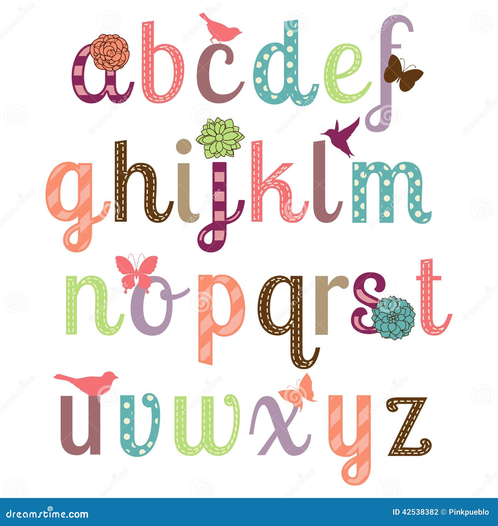 girly alphabet  set