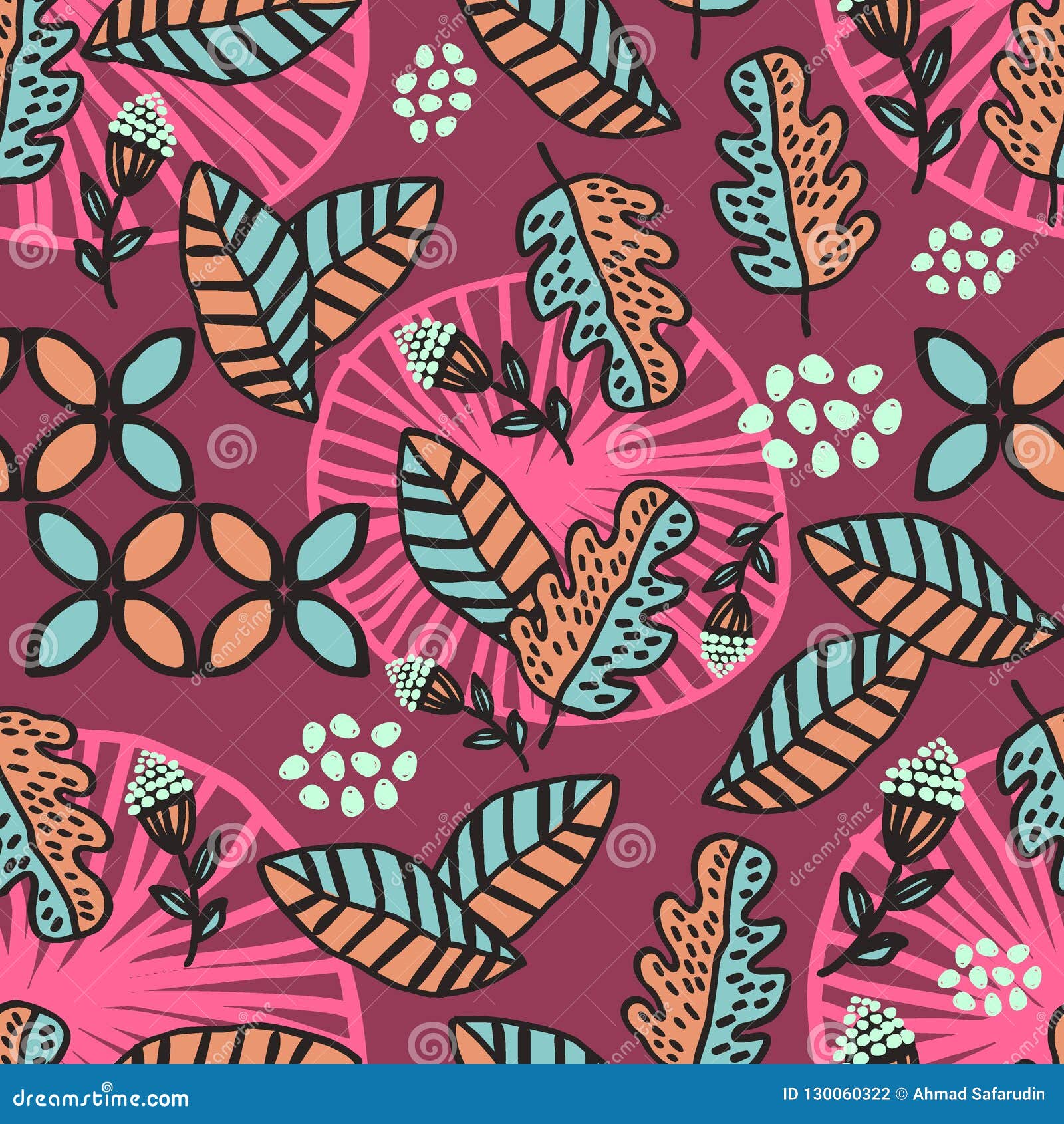 Feminine Pattern Of Autumn Leaves And Foliage With 