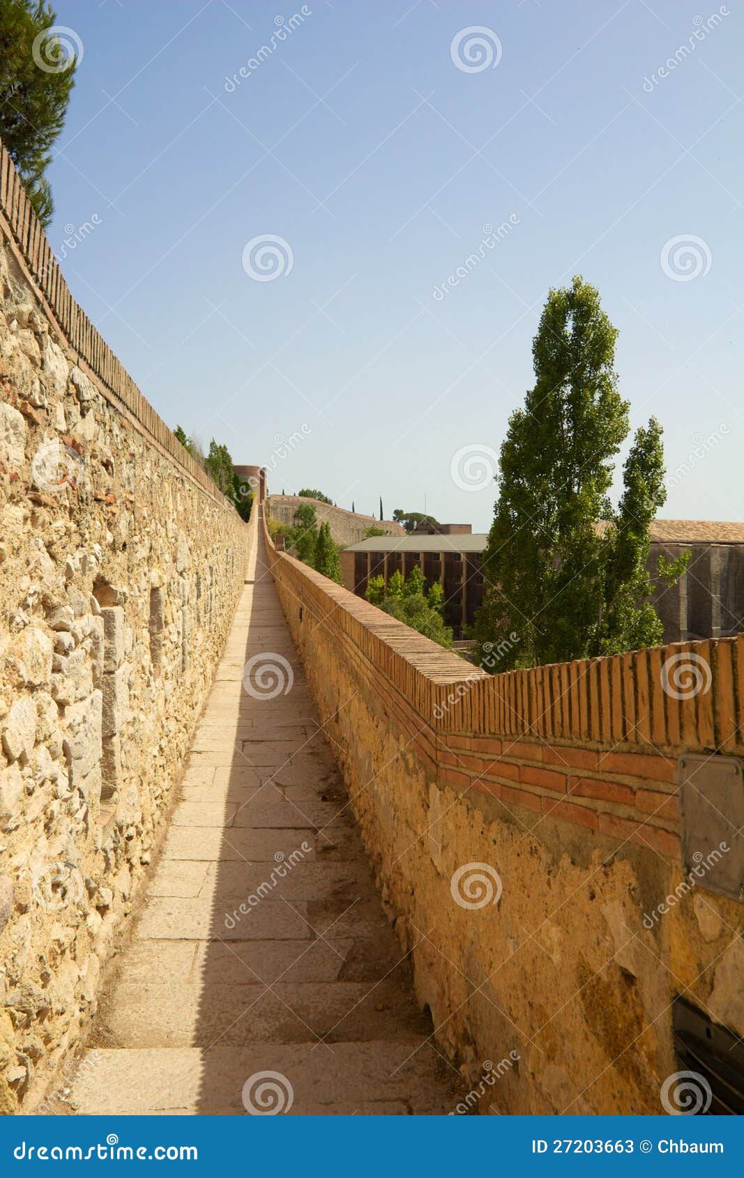 Girona City Wall 1 stock image. Image of spanish, girona 27203663