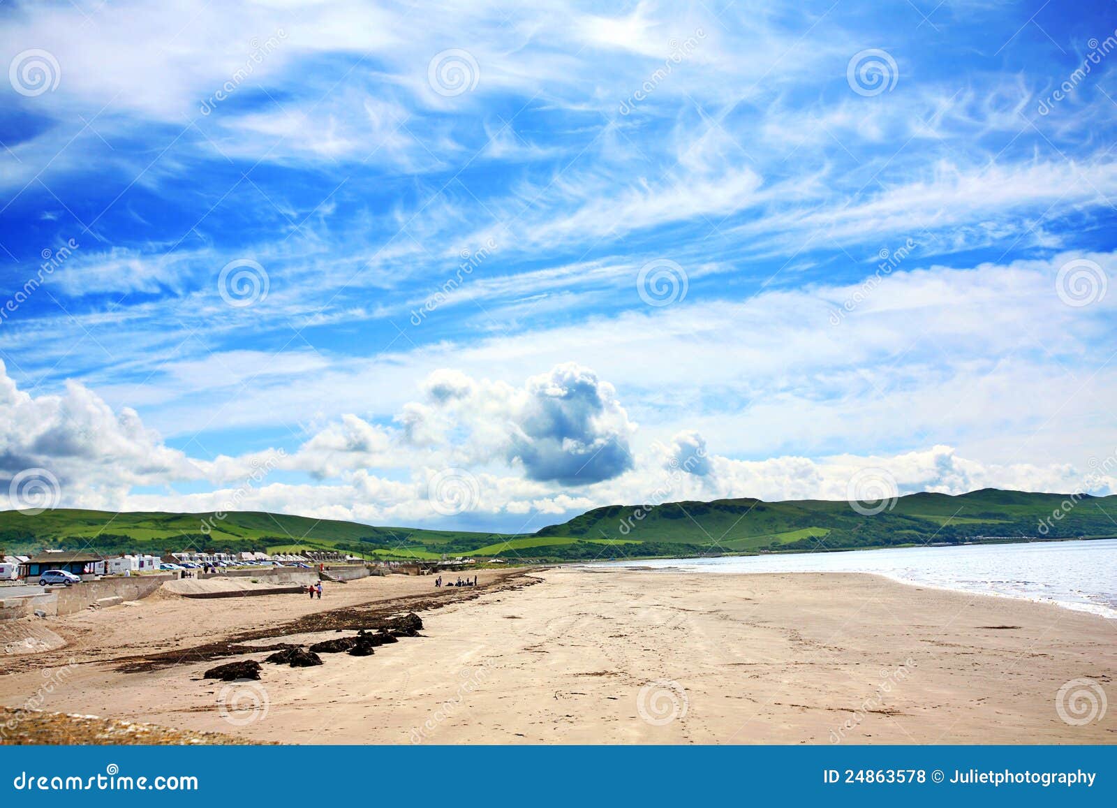 girvan, scotland, sunny beach