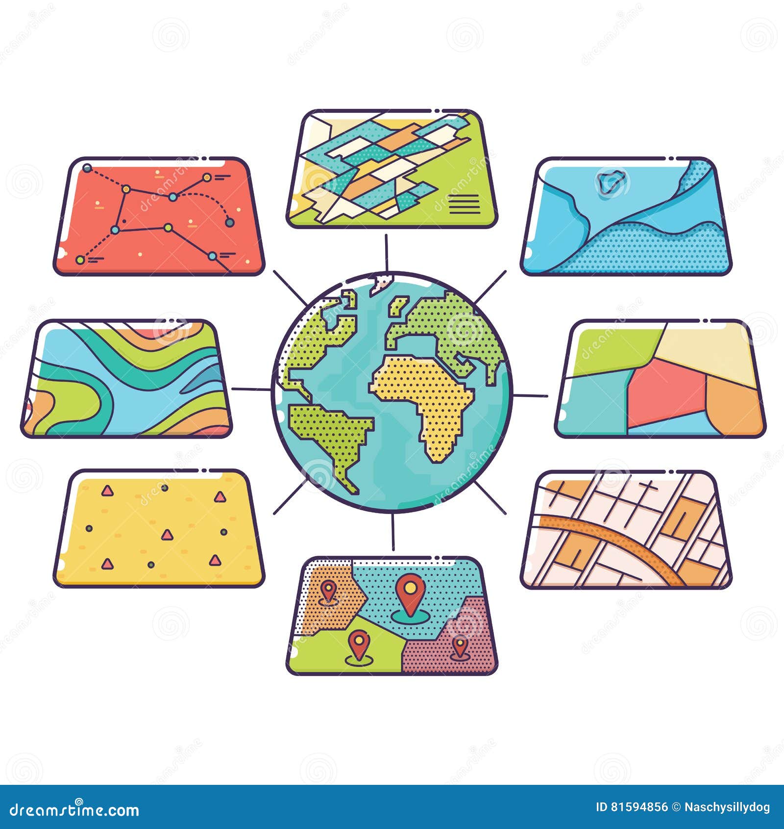 gis concept data layers for infographic