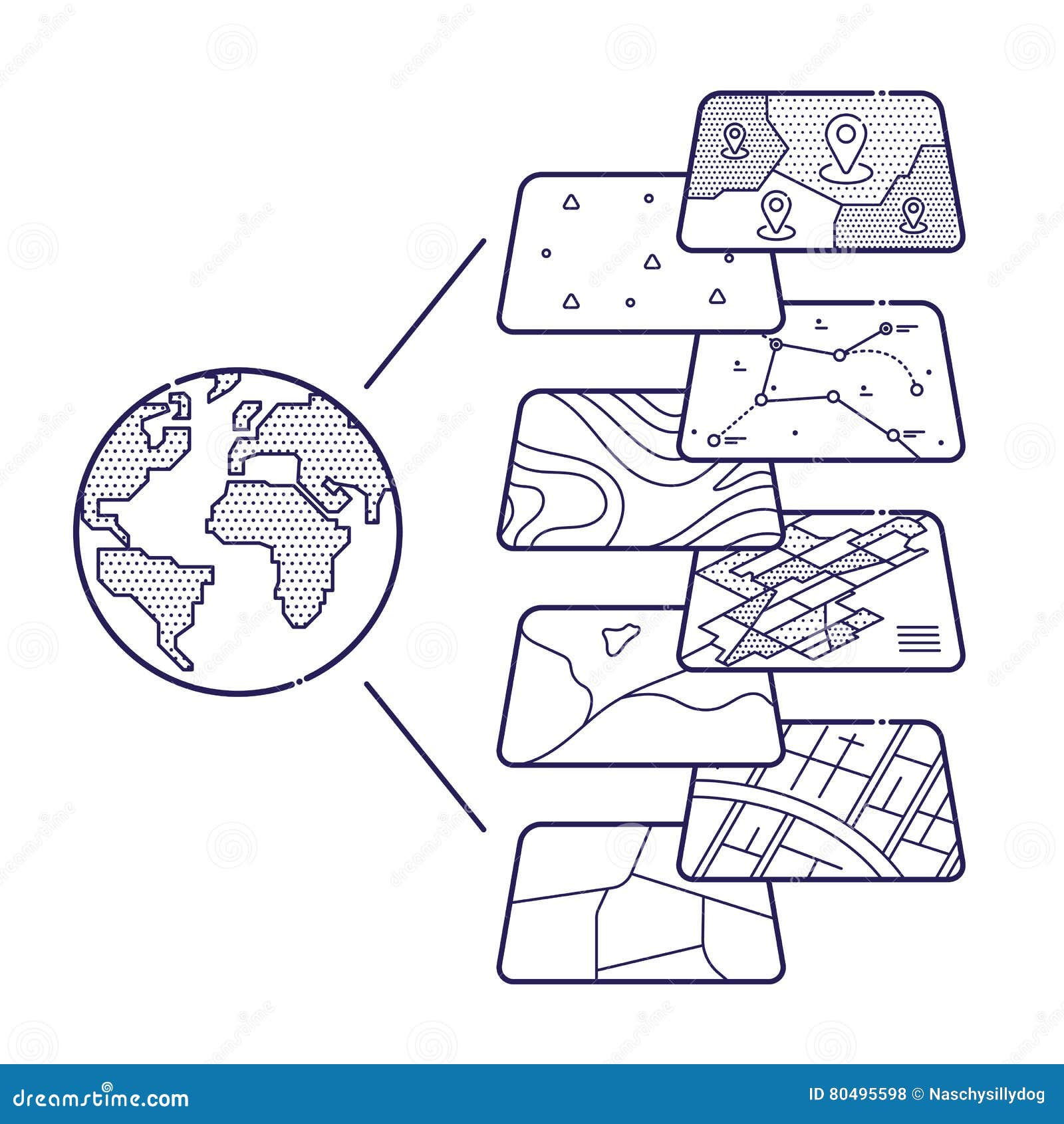 gis concept data layers for infographic