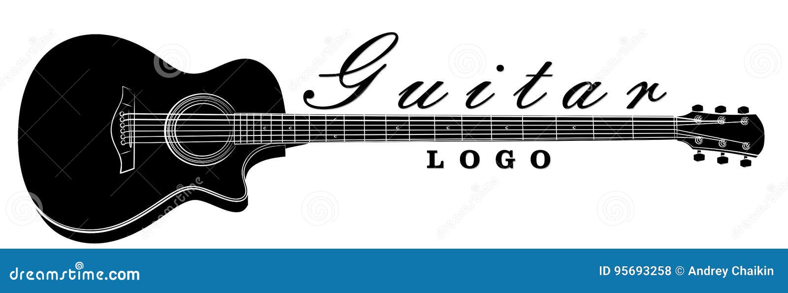 Gitarren Logo Vektor Abbildung Illustration Von Zeichnung