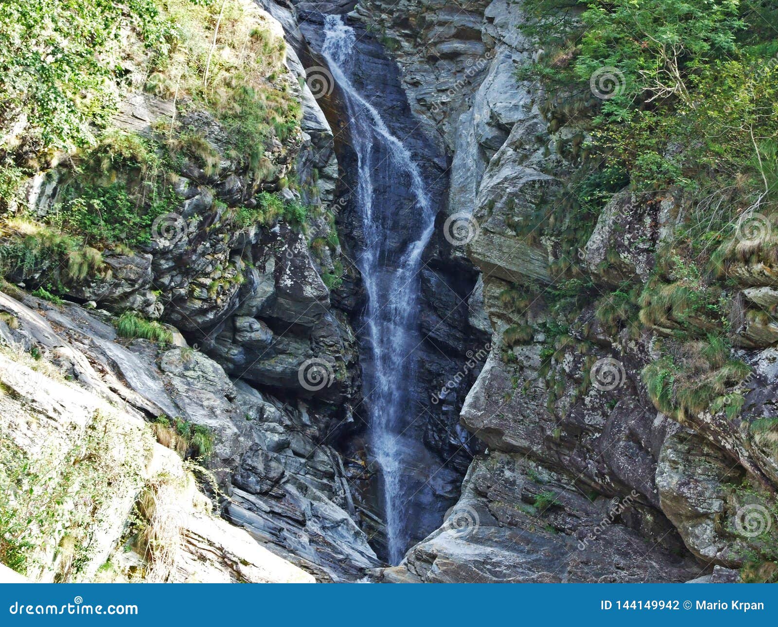 giumaglio`s waterfall or la cascata di giumaglio in vallemaggia, magic valley or valle magia valle maggia