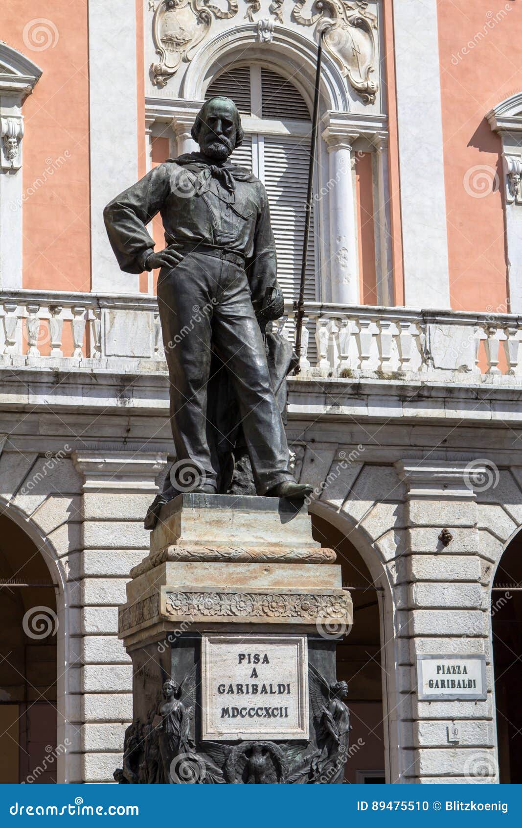 Giuseppe Garibaldi Statue in Pisa, Italy Stock Photo Image of antique