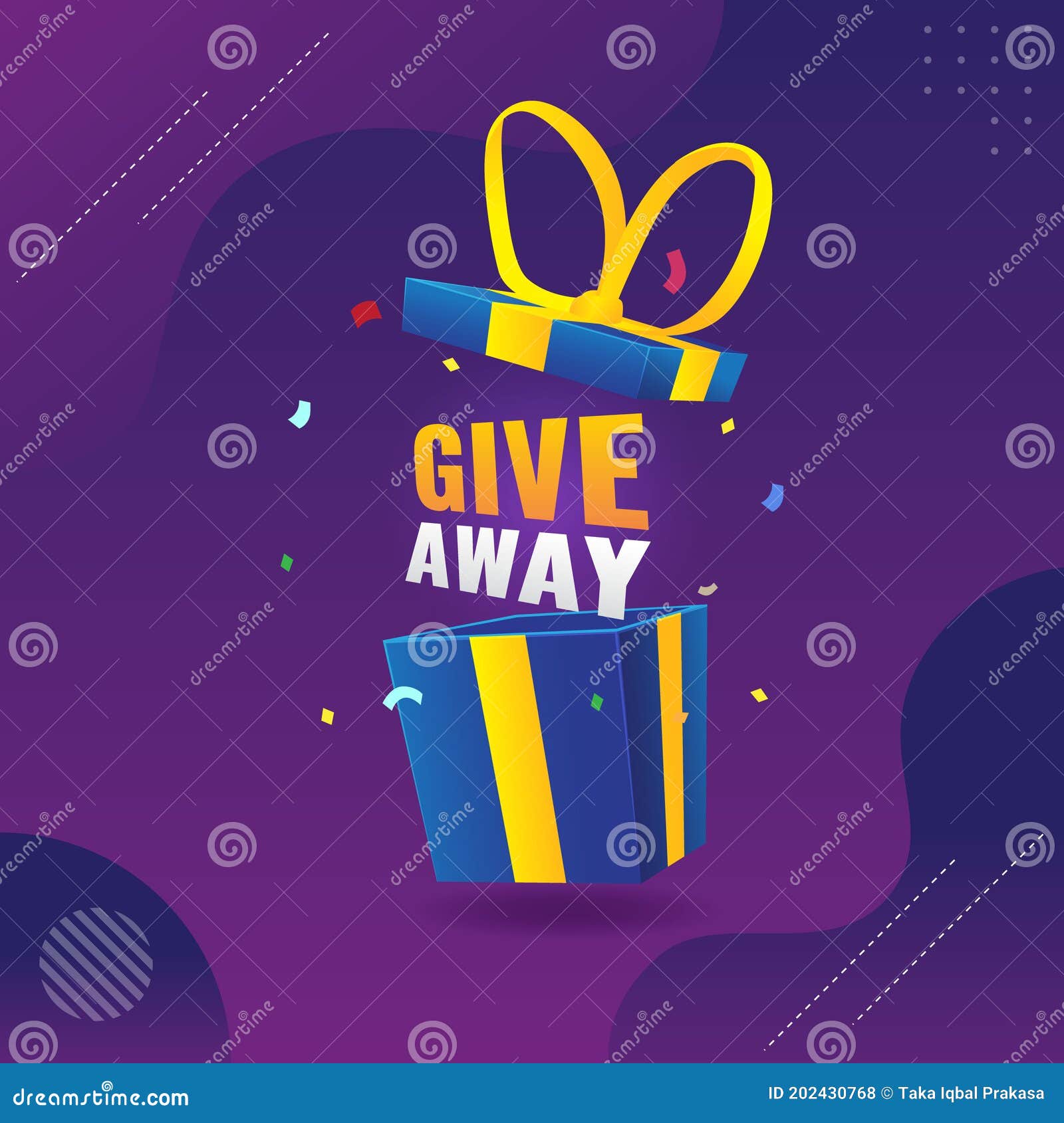 Giveaway raffle day poster design give away Vector Image