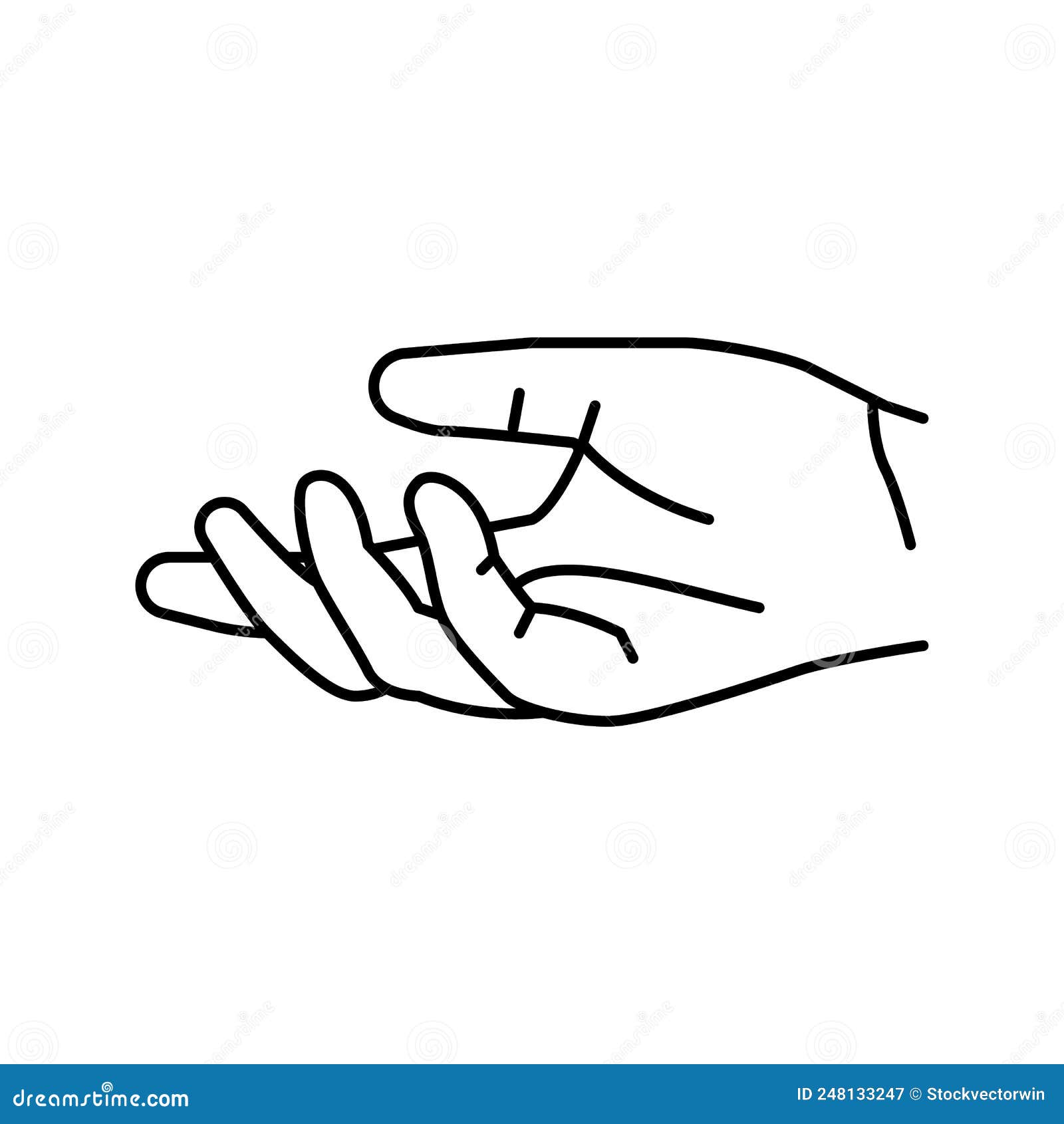 Give Hand Line Icon Vector Illustration Stock Vector - Illustration of ...