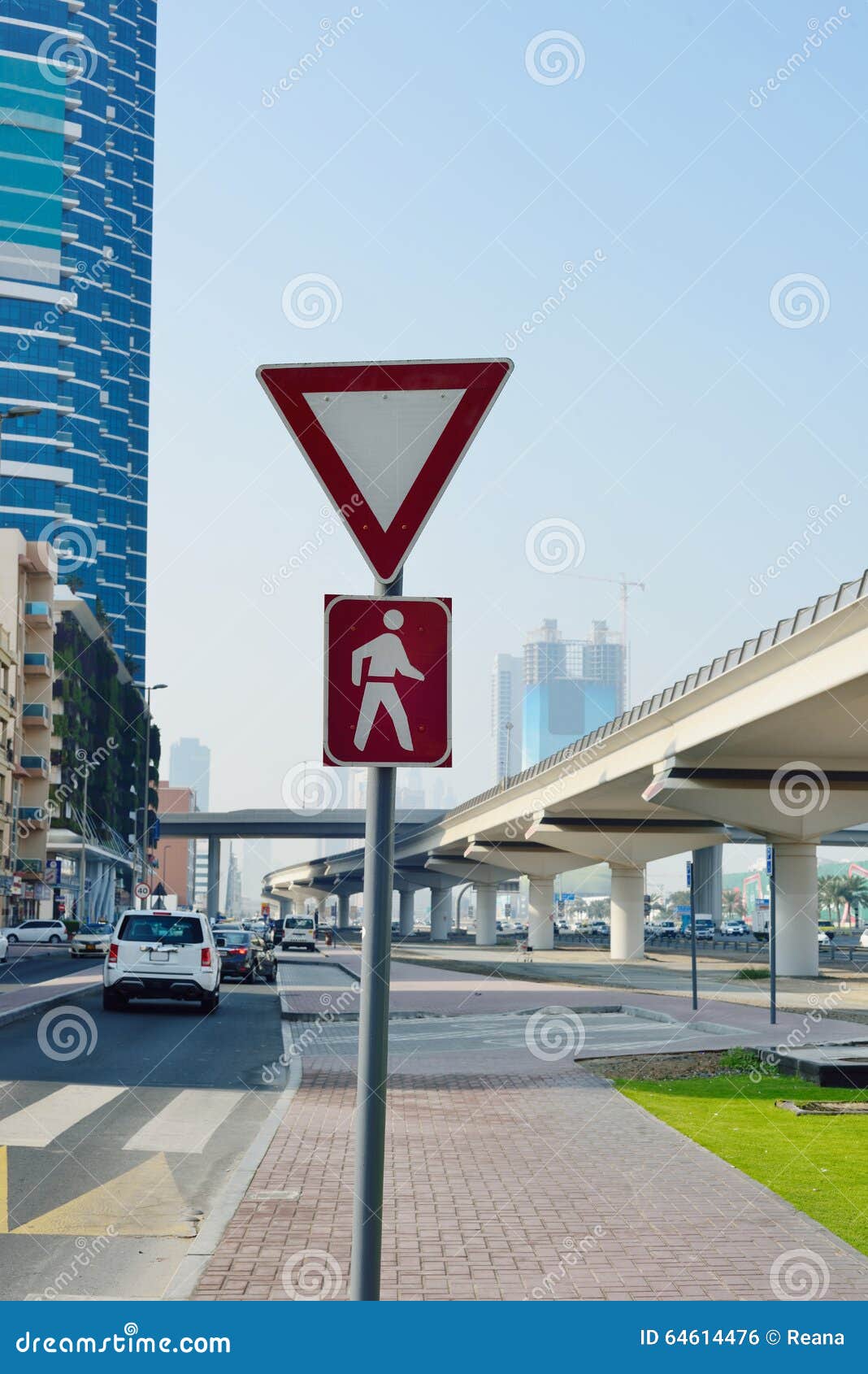 Give way to pedestrians stock photo. Image of regulation - 64614476