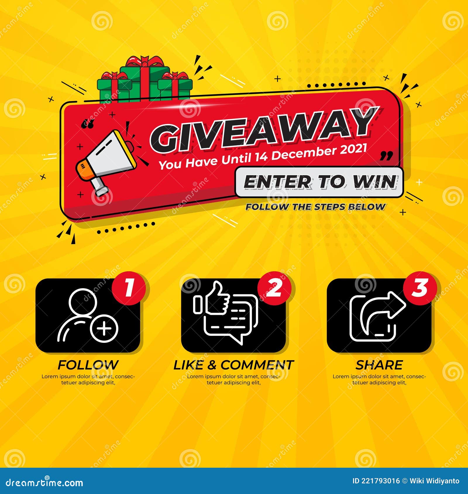 Social media contest giveaway and special offer Vector Image