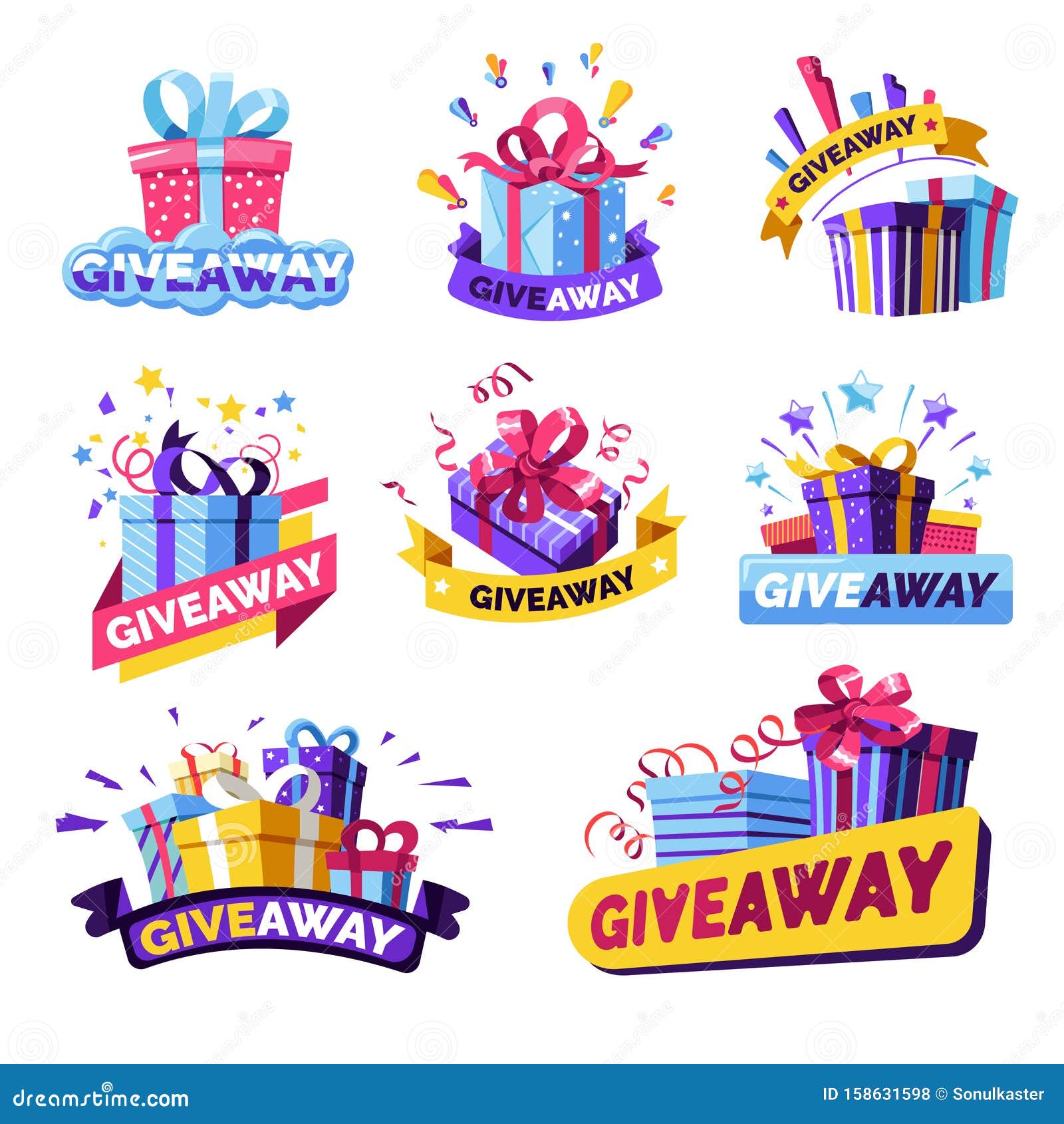 Gift box giveaway isolated icon social media Vector Image