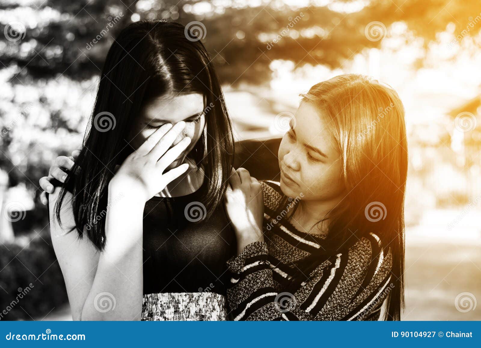 Giving Consolation Stock Image Image Of Sadness Emotion 90104927