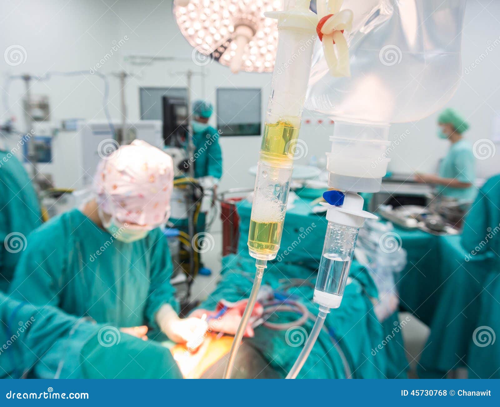 Giving fresh frozen plasma during open heart surgery. Doctor giving fresh frozen plasma after open heart surgery