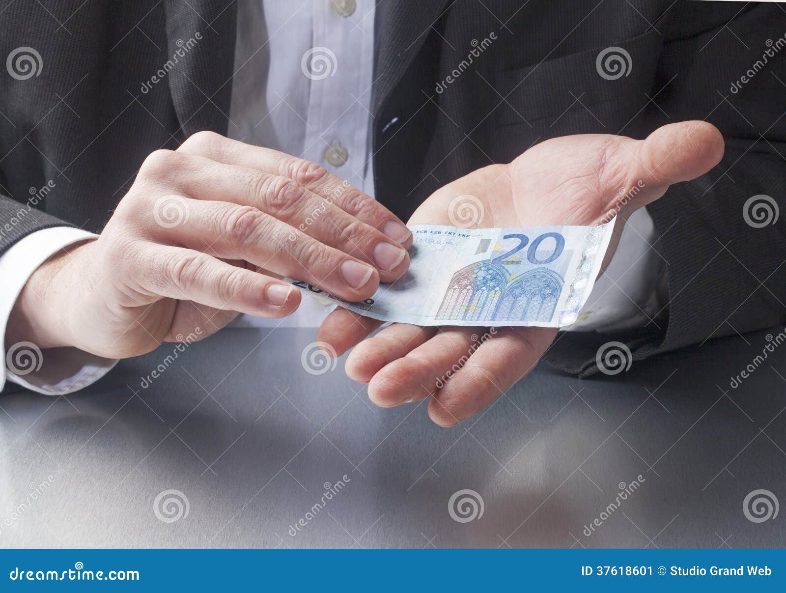 Giving Twenty Euros for a Deal Stock Image Image of dealing, finance