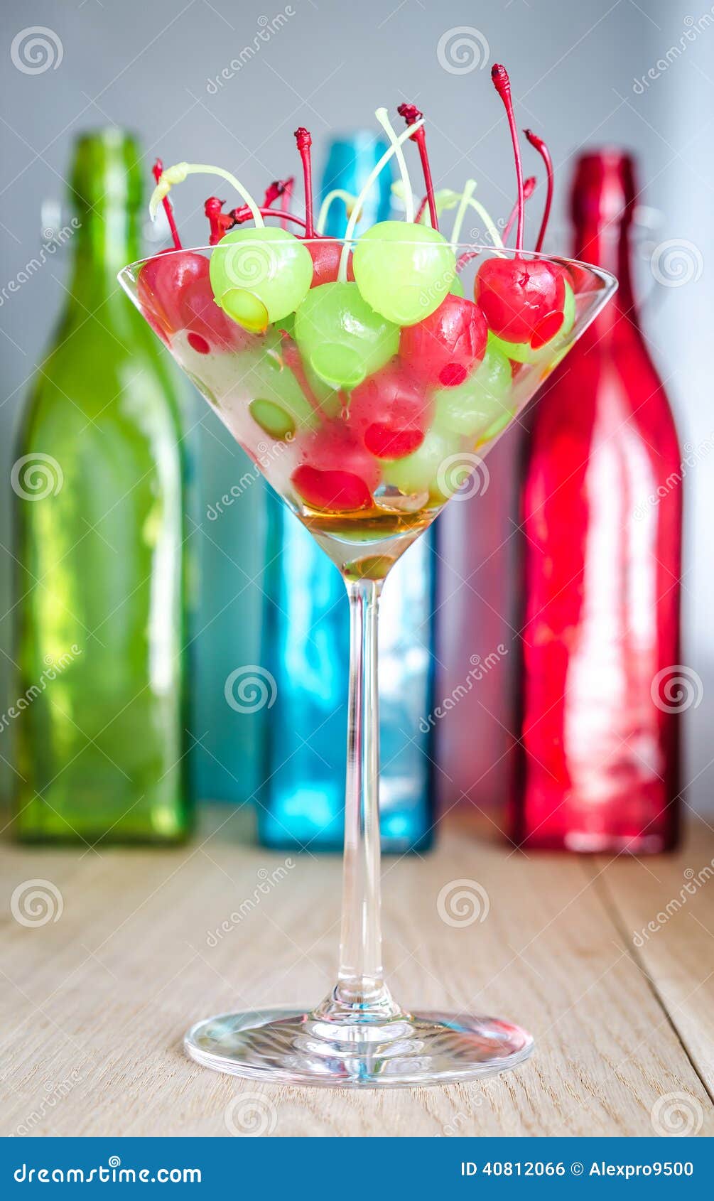 Glace Cherries in Martini Glass Stock Photo Image of colorful