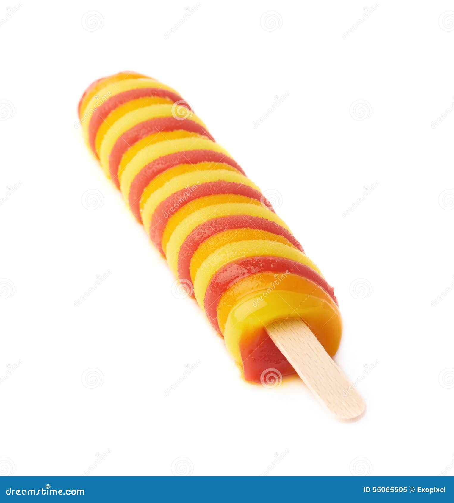 Glace à L'eau De Bruit De Glace Sur Un Bâton D'isolement Photo stock