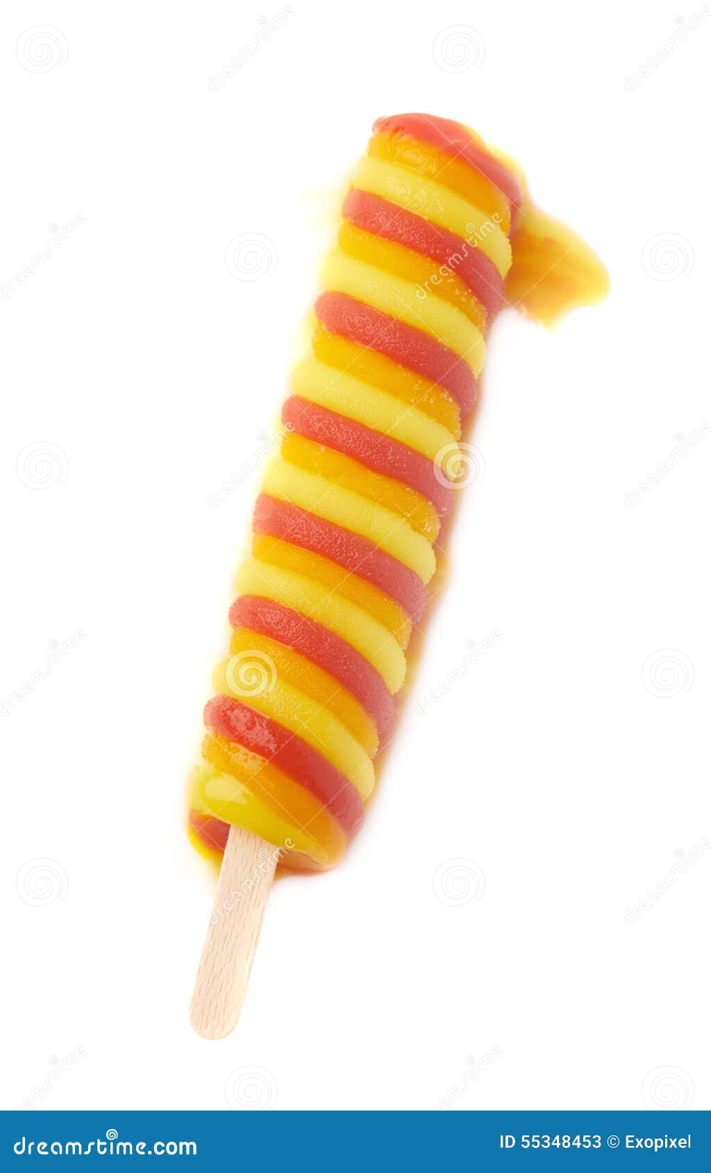 Glace à L'eau De Bruit De Glace Sur Un Bâton D'isolement Photo stock