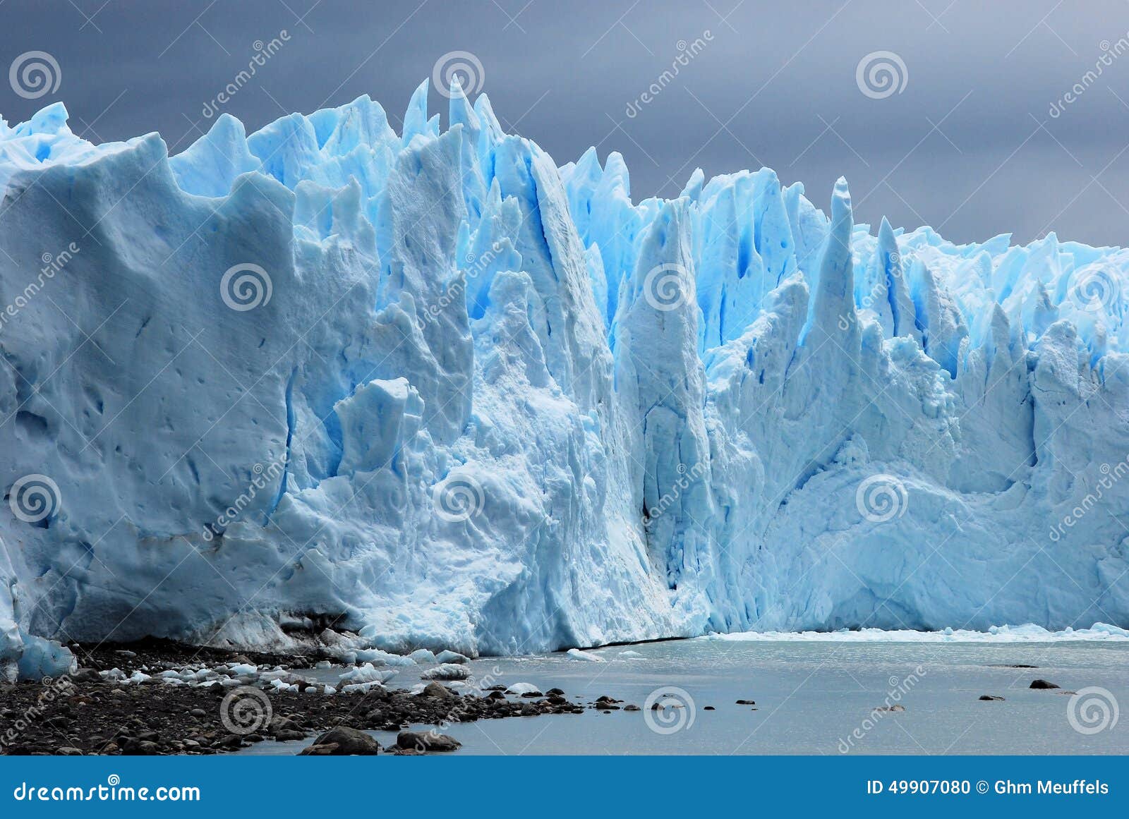 glacial ice perito moreno glacier from argentino lake - argentina