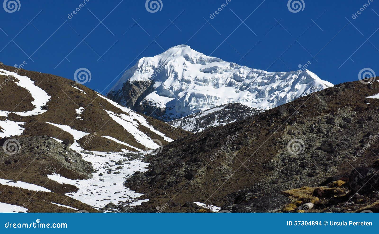 glacier covered mountain kangchung peak