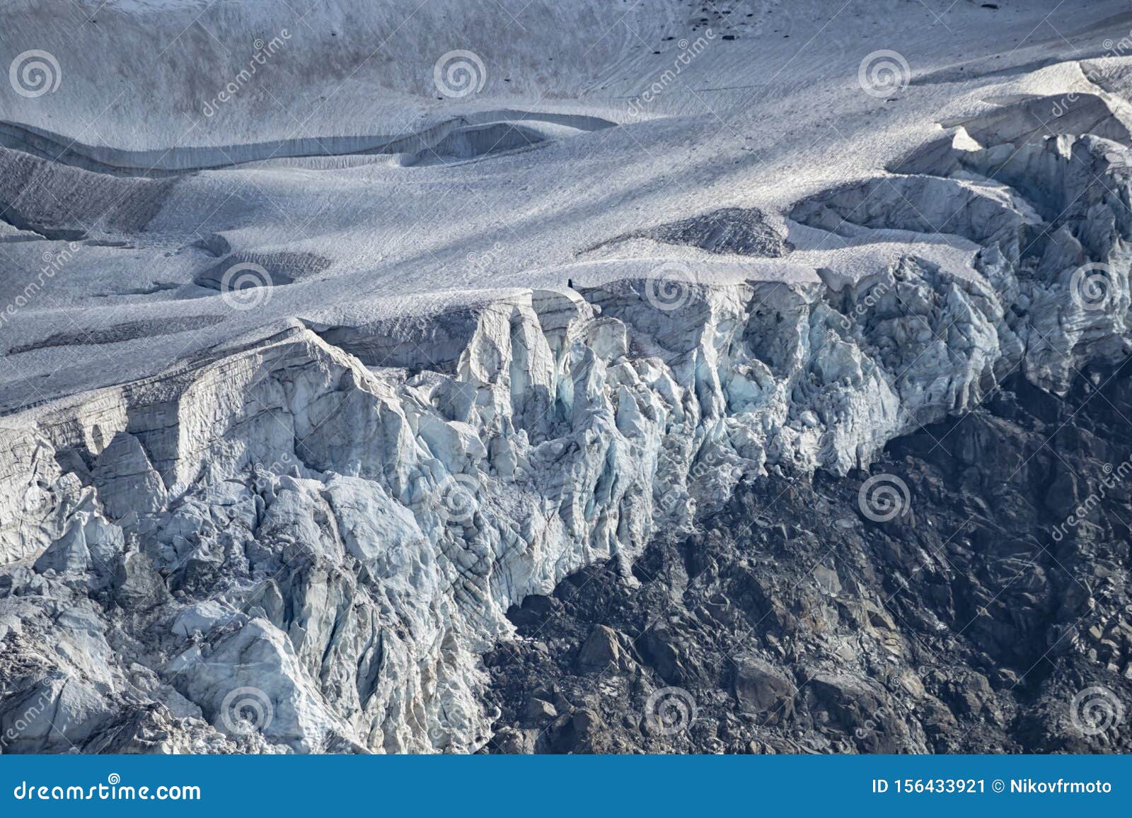 glacier moraine of disgrazia mount in the italian alps in valmalenco