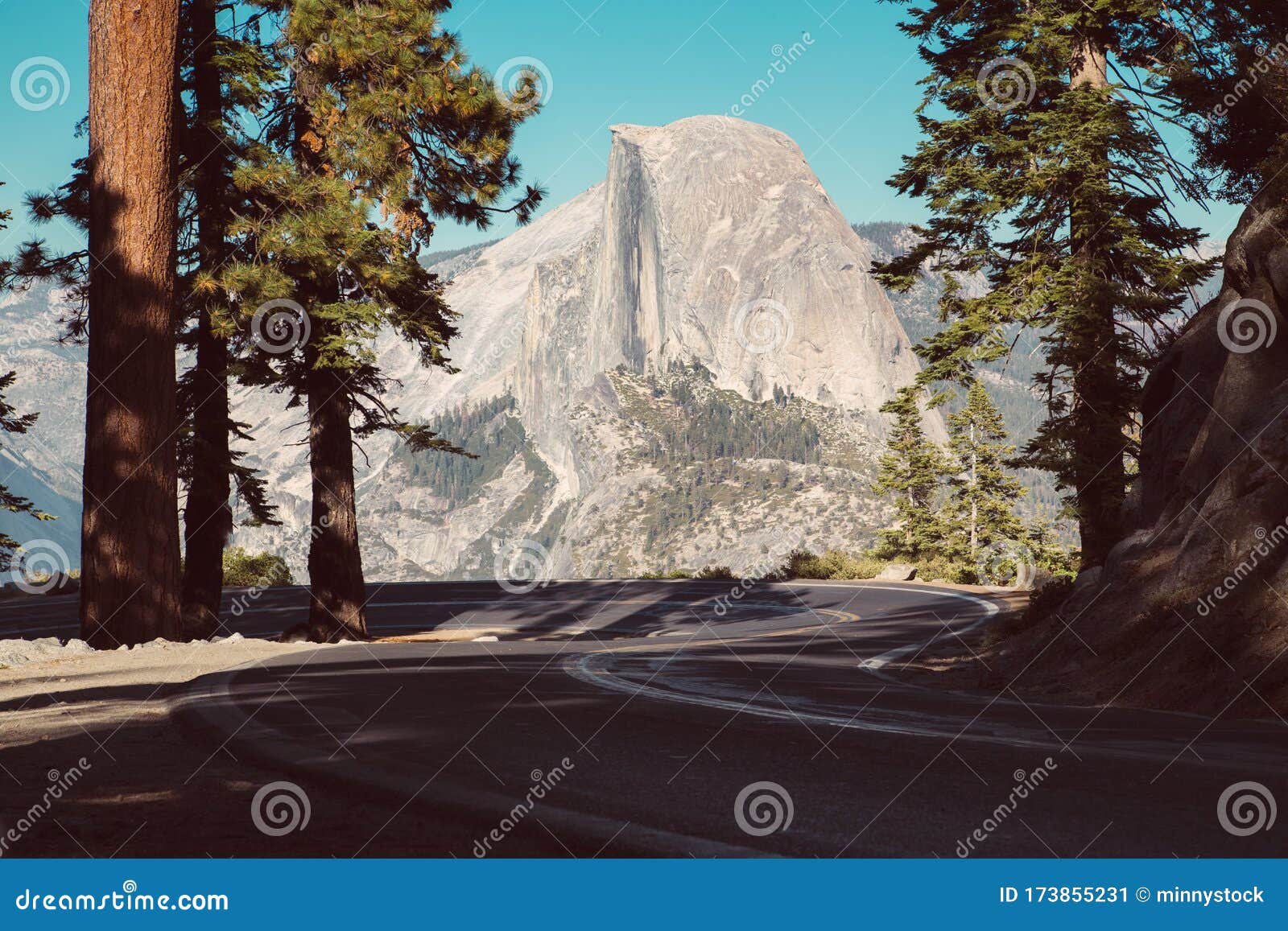 Yosemites Half Dome Sunset From Glacier Point Stock Photo