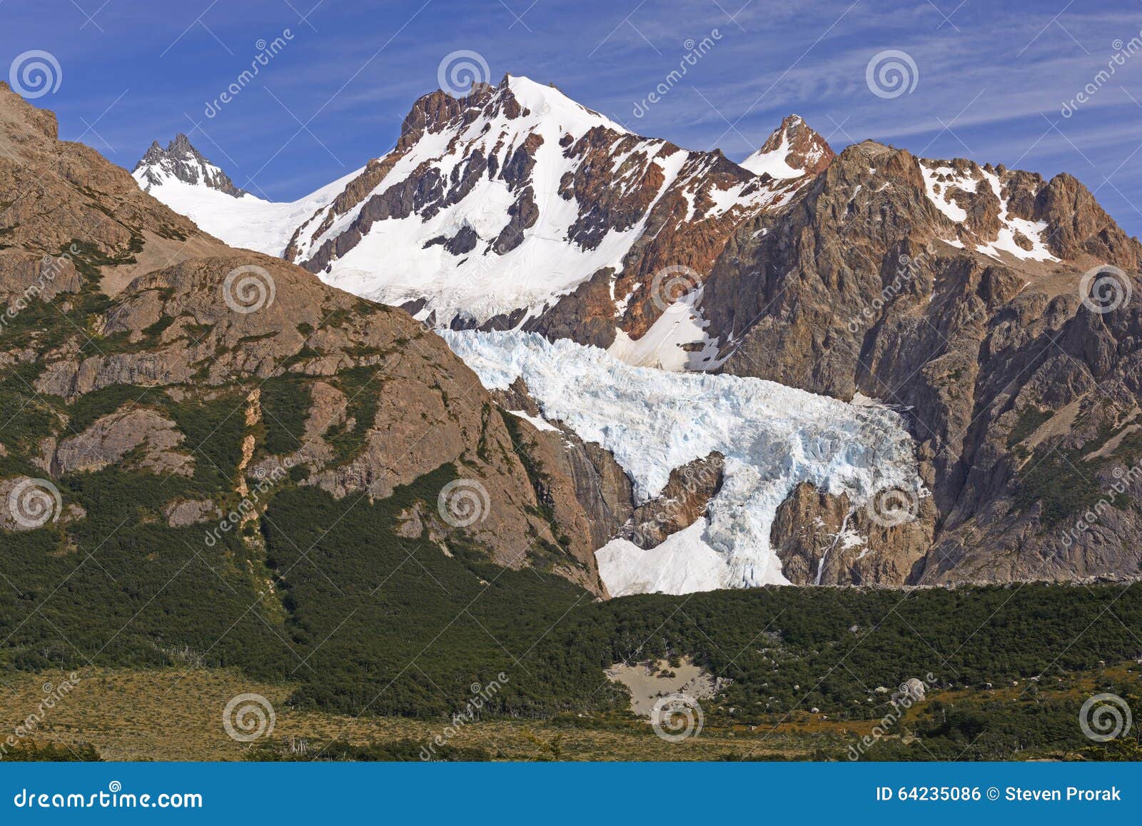 Glaciers and Mountains of the Southern Andes Stock Photo - Image of ...