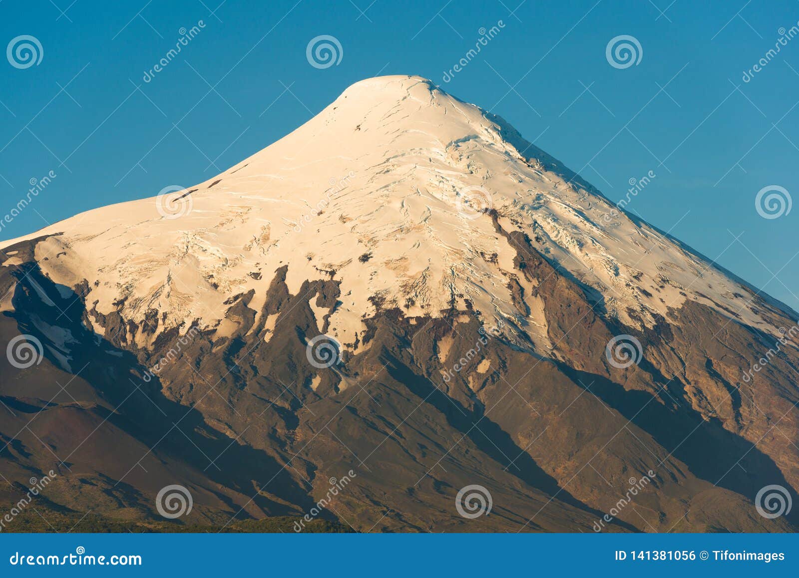 glaciers at the summit of osorno volcano
